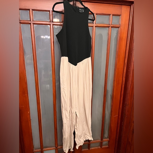 ASOS Wide Leg Cupro Jumpsuit – Two-Tone, Sleeveless, Chic - Picture 5 of 7